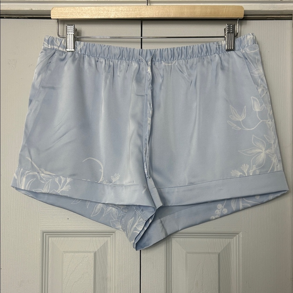 La Vie En Rose Superior Quality Satin Blue PJ Shorts From the Luxury Collection
